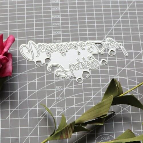 New Design Craft Metal Dies Cutting Happy Valentines Day Words Scrapbooking Album DIY Paper Card Handmade Embossing Stencil