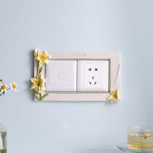 Switch Affixed Modern Simple Socket Protection Set Creative Living Room Resin Bedroom Wall Decoration Cute Switch Wall Stickers