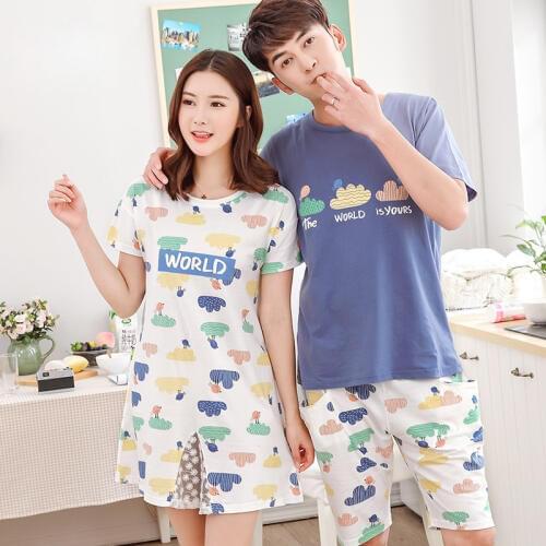 Onesie Pijama Feminino Inverno Plus Size Summer Sleepwear Women Pajamas Sets O-neck Cartoon Short Sleeve Pajama Suit Homewear