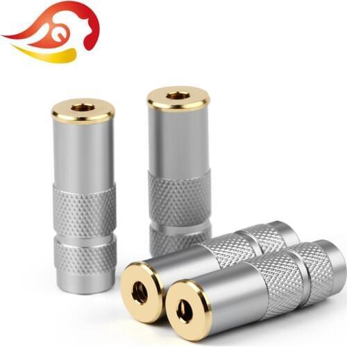 QYFANG 2.5mm Stereo Headphone Female Audio Jack Aluminum Alloy 3 Contact HiFi Earphone Plug Metal Adapter Upgrade Wire Connector