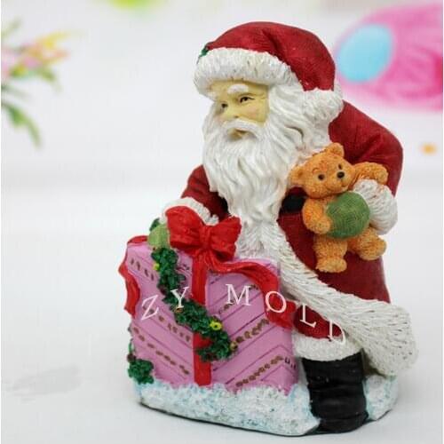 Christmas gift decoration silica gel silicone mold Christmas 3d Santa Claus candles mould for Christmas decoration soap mold