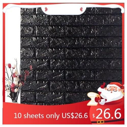 Self-adhensive 3D Wall Stickers DIY Brick Living Room TV Sofa Background Wall Decor PE Foam Waterproof Wallpapers For Kids Room