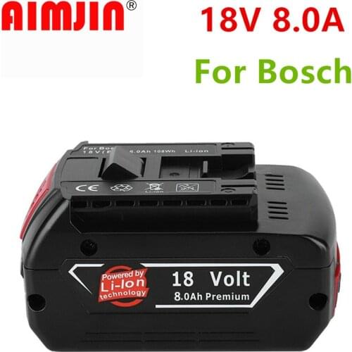 1 / 2 / 3pcs 18V 8000mah Power Tool Replaceable Battery Is Suitable for Various 18V Bosch Models