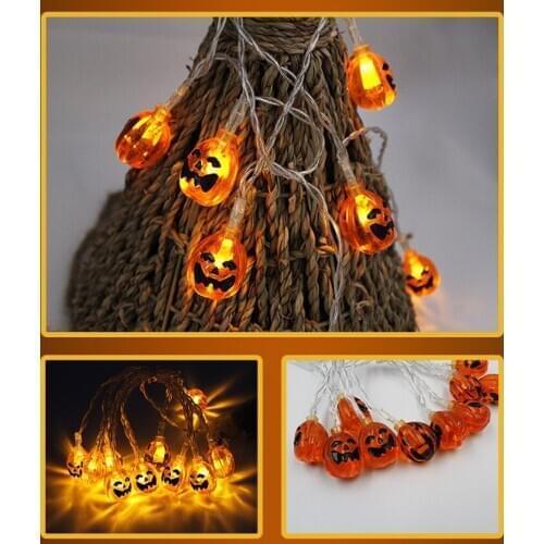 LED Colorful Light Halloween Pumpkin String Lights Halloween Party Decorative Lamp Ghost Skull Bat Pendant Light