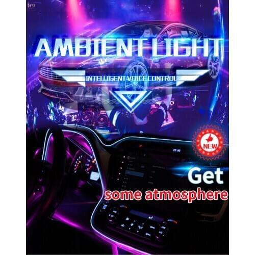 Universal 10 in 1 RGB LED 8M Car Interior Decor Fiber Optical Strip Light by App Control 12V Decorative Atmosphere Lamps RGB