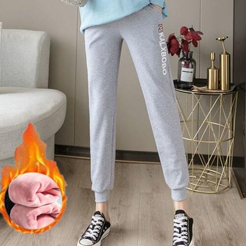 Thickening Maternity Elastic Waist Belly Sports Cotton Casual Clothes For Pregnant Women Pregnancy Pregnancy Trousers Clothing
