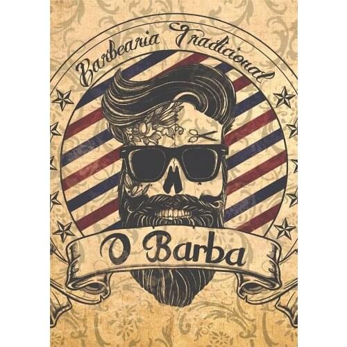 Vintage Hairdresser Tattoos Patterned Posters Kraft paper Interior Painting Restoring Wall Sticker Barber Shop Decoration