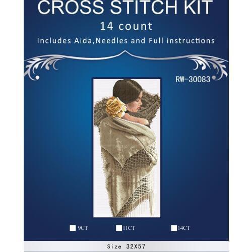 Top Quality Lovely Hot Sell Counted Cross Stitch Kit Old World Holiday Ornaments Similar DMC RW-3003 angel girl