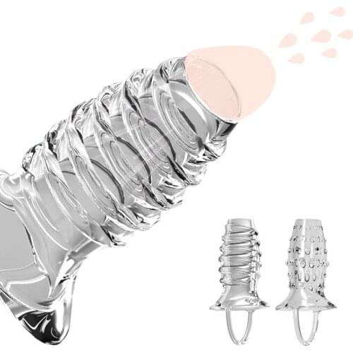 Delay Ejaculation Adult Products Sex Toys for Men Dildo Enlargement Penis Sleeve Cock Ring Penis Erection Reusable Condom