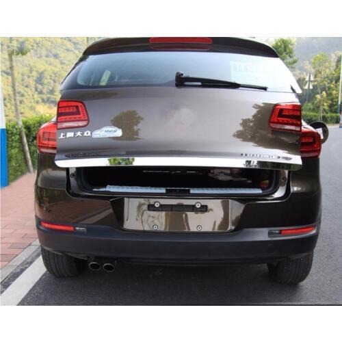 Car Stainless steel Rear Trunk Lid Cover Trim Tail Gate Protector Back Trunk Cover Fit For VW Volkswagen Tiguan 2010 -2015