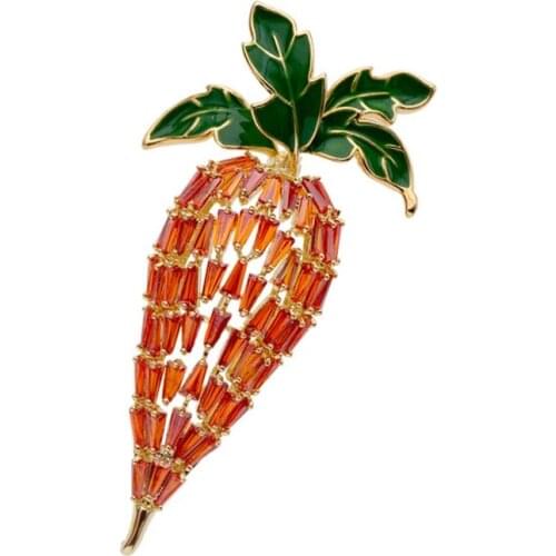 High Quality Sparkling AAA Cubic ZIrconia Brooches For Women Fashion Radish Suit Lapel Pins Jewelry Best Female Birhtday Gift