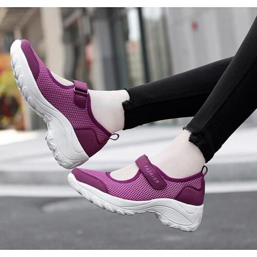 2021 New Mesh Women Vulcanize Shoes Breathable Women Sneakers Lightweight Casual Ladies Shoes Increase Footwear Zapatillas Mujer