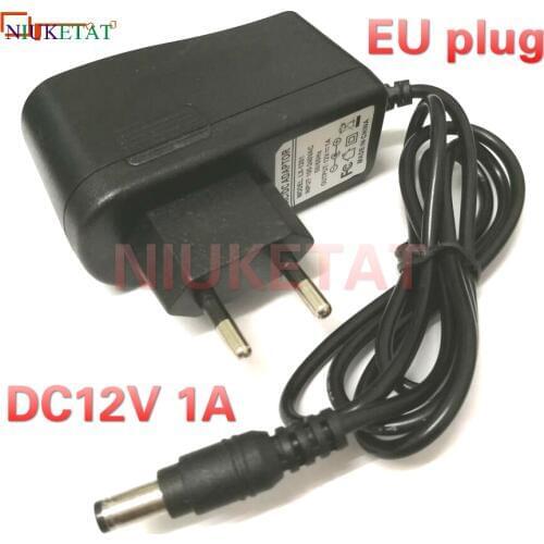 1pcs DC 12V 1A AC100V-240V EU Plug Converter Power Supply Adapter 12V1A 1000mA interface 5.5mm*2.1mm(2.5mm) drive led strip
