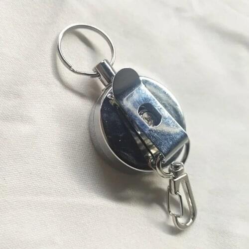 1pc Siliver Color Key Ring Metal Badge Reel for Name ID Work Card Holder Hanging Keychain Badge Holder Reels