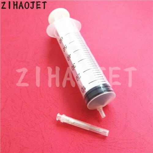 10pc/lot Cleaning print heads 50ML plastic needle cannula 50ml Plastic syringe for all kinds of printer parts ink refilling tool