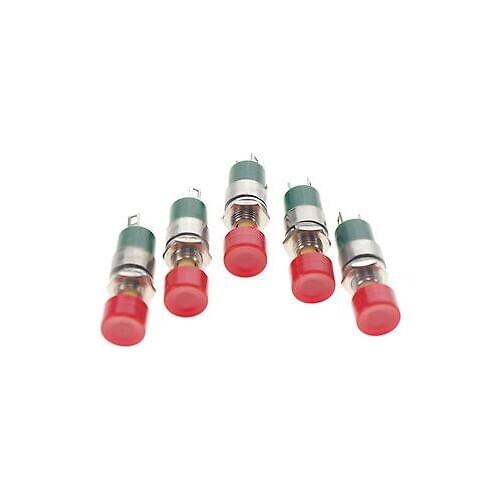20 x OFF-(ON) NO 2 Pin SPST 1A 250VAC Momentary 7mm Hole Push Button Switch Red