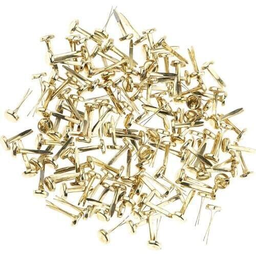 200 Piece Mini Gold Metal Brads Paper Fasteners for Stamping Scrapbooking Paper Crafts DIY 8mm