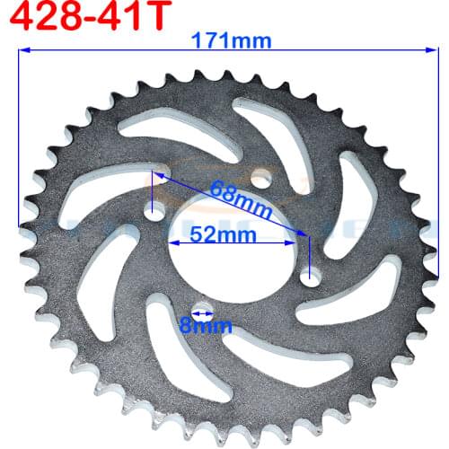 428-41T 52mm rear sprocket suitable for China ATV Quad Pit Bike Motorcycle Motor Moped