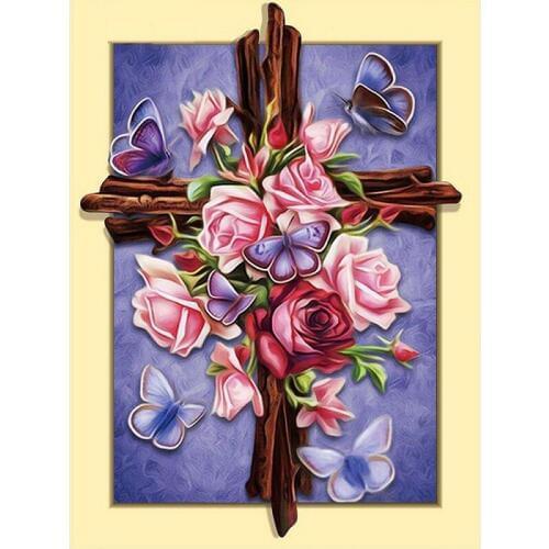 5D DIY Diamond Embroidery Rose Diamond Painting Religion Full Drill Round/Square Diamond Mosaic Flowers Picture Of Rhinestones