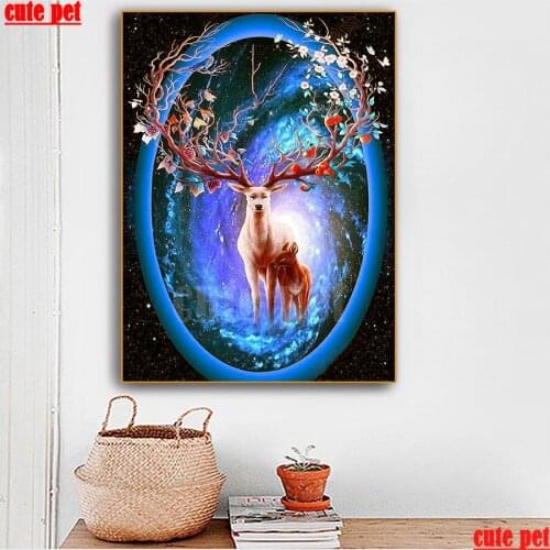 5d embroidery Starry Elk rhinestone pictures Diy diamond painting Full diamant mosaic stitch cross puzzle home decor gifts