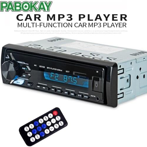For Car Radio MP3 USB Bluetooth Autoradio 1 Din Stereo Audio SD MMC Tuner High Power Head Unit 3077
