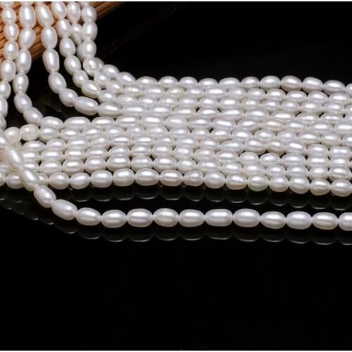 Natural Freshwater Cultured Pearls Rice Shape Loose Spacer Bead for Women Jewelry Making Elegant Bracelet DIY Necklace 13 Inches