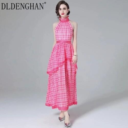 Летние платья в клетку DLDENGHAN China At AliExpress