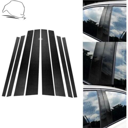 For BMW X5 E70 2008-2013 Carbon Fiber B Pillar Door Post Window pillars Cover Protector Trim Stickers Tuning Car Accessories