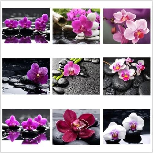 Kexinzu Full 5D Square Round Drill Diamond Painting Kit Cross Stitch Flower Purple 5D Mosaic Embroidery Handmade Home Decor Gift