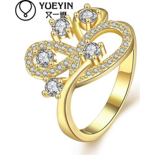 Rose gold color rings for women gold-color rings Classic joias ouro jewellery Gift for Anniversary