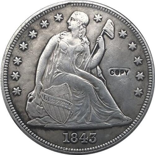 1843 Seated Liberty Dollar COINS COPY