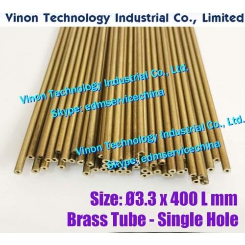 Ø3.3x400Lmm Brass Tube Single Hole (30PCS/LOT), Brass EDM Tubing Electrode Tube Diameter 3.3mm Length 400 for Electric Discharge