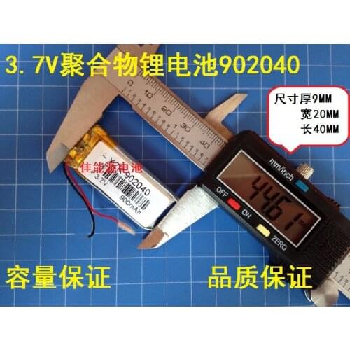 3.7V polymer lithium battery 902040 900MAH wireless headset Bluetooth audio GPS game machine Rechargeable Li-ion Cell