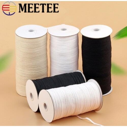 Meetee 220/280meters 5mm/7mm 100% Cotton Webbing for Garment Gauze Bag Strap Tape Ribbon DIY Clothes Sewing Accessories RD046