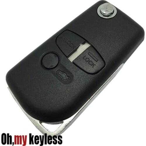 Modified flip remote key shell for mitsubishi Eclipse Lancer Endeavor Galant Outlander key fob case