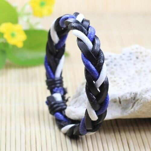Fashion 6Pcs/set Handmade Multilayer Leather Bracelet lots Men Women Braiding Rope Wrap Bracelets & Bangles Male Gift J207