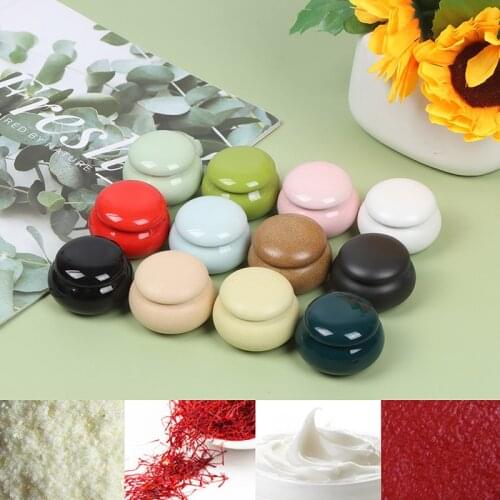 Retro Small Ceramics Cosmetic Jar Pot Cream Lotion Powder Lip Balm Empty Container
