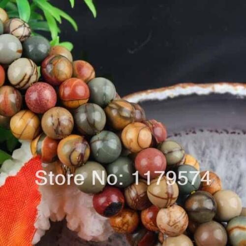 Wholesale and retail New product 6MM Picasso Stone Round Loose Beads DIY Accessories Parts For Necklace Bracelet 15"L WJ315