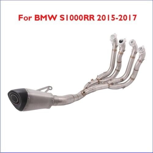 Motorcycle Whole Set Exhaust System Header Pipe Tip Tail Muffler Exhaust Connect Link Pipe Escape for BMW S1000RR 2015 2016 2017