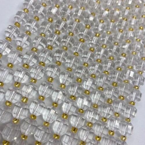 Natural white crystal pink rose crystal energy column lantern loose beads crystal DIY design bracelet necklace jewelry making