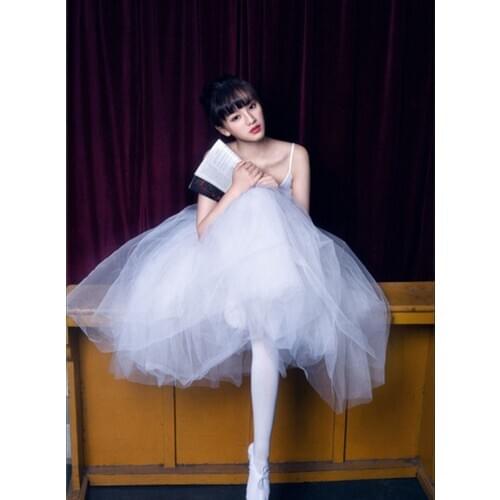 Professional Adult Ballet Costume Black/White Ballerina Dance Dress Women Ballet Dance Clothes Girls Ballet Dance Tutu skirt