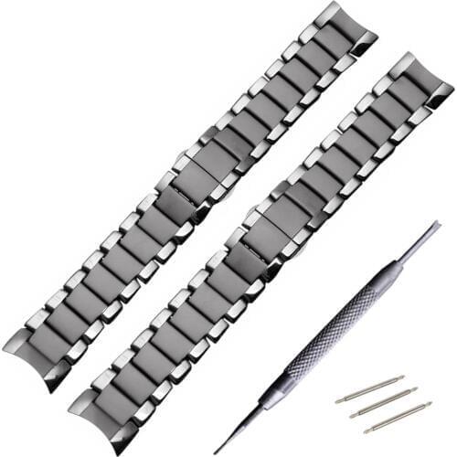 Ceramic watchband Matt watch strap black bracelet wristwatches band 22mm Butterfly buckle watch case belt for AR1451 AR1452