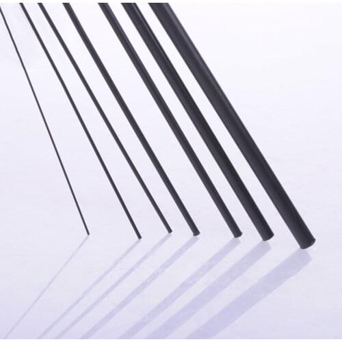 2Pcs 500mm Carbon Fiber Rods And OD 6mm-12.7mm Round Solid Carbon Rod For Fixing And Strengthening Use To Kites Tents Drone Bags