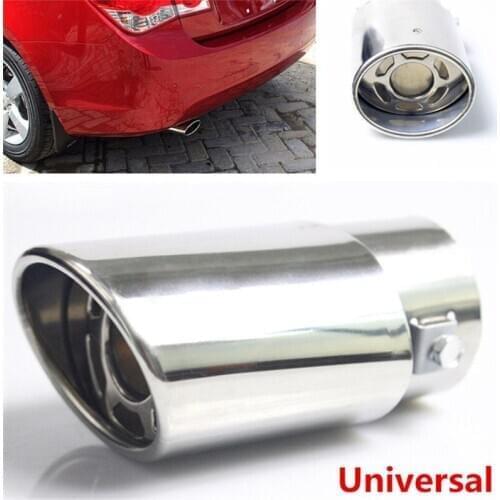 Universal Car Exhaust Muffler Tip Round Stainless Steel Pipe Chrome Exhaust Tail Muffler Tip Pipe Silver