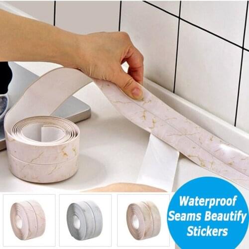 Mildew proof adhesive tape kitchen decoration sink bathroom waterproof seam strips corner glue beauty wall stickers