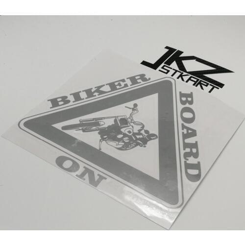 JKZ STKART Vinyl Die Cut Car Stickers Decal Biker On Board 15 x 15 cm for Motor Bike Laptop Helmet Decorated Sticker