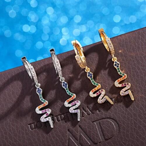 Snake Shape Dangle Earrings Hoop Earrings for Women Men Animal Gold Silver Ear Pendant Fashion Retro Gorgeous Jewelry Gift