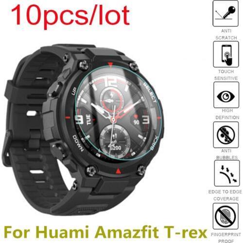 10Pack for Huami Amazfit T-Rex Tempered Glass Screen Protector 9H Scratch Proof Explosion-Proof Smartwatch Protective Glass