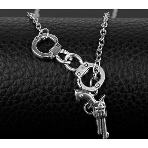 Punk Pistol Gun Pendant Necklace For Women Creative Alloy Fashion Man Korean Neck Decoration Wholesale