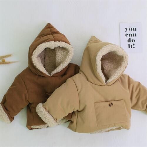 Winter Baby Clothes Hooded Thick Velvet Warm Infant Baby Jacket Coat Boys Jackets Toddler Baby Outerwear For Boy Children Coat